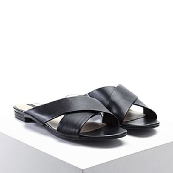 FOREVER 21 Faux Leather Crisscross Slides - Picture 2 of 4